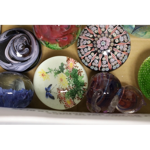 1398 - Fourteen various glass paperweights