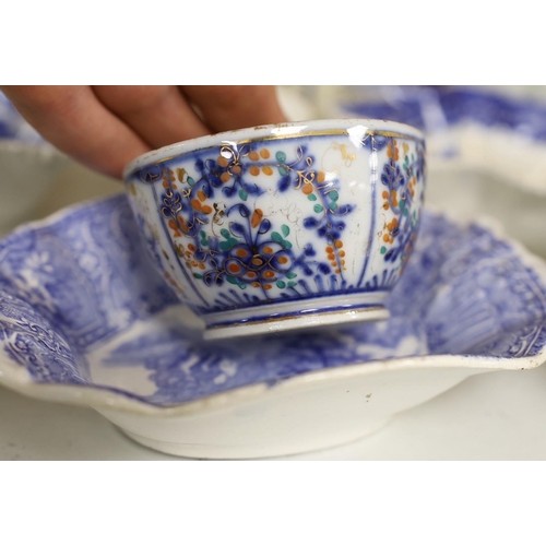 1429 - A selection of 18th century and later English porcelain tea bowls, a pair of Spode pickle dishes, an... 