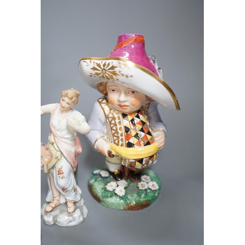 1436 - A selection of mainly Continental porcelain figures including Royal Crown Derby style mansion house ... 