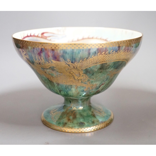 1448 - A Wedgwood dragon lustre pedestal bowl, designed by Daisy Makeig-Jones, pattern z4831, 14cms high... 