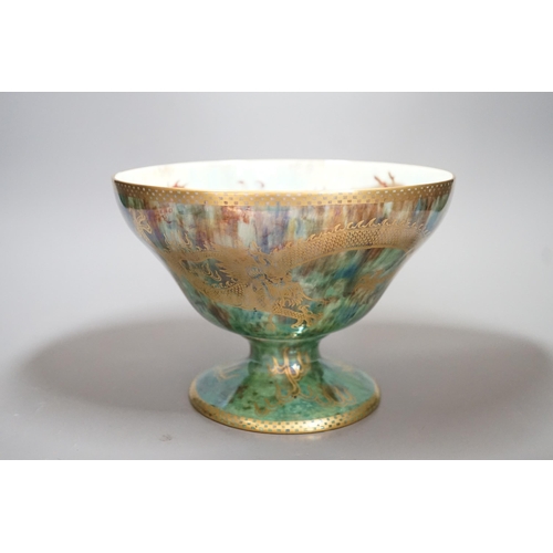 1448 - A Wedgwood dragon lustre pedestal bowl, designed by Daisy Makeig-Jones, pattern z4831, 14cms high... 