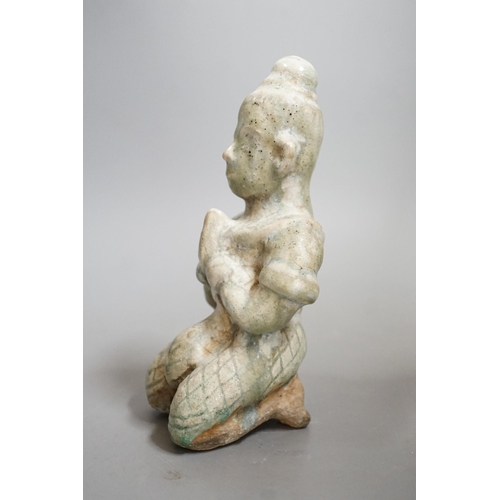 1449 - A Thai celadon Buddhist figure, Si Satchanalai, c.1450-1599, 18cms high Provenance- collected by the... 