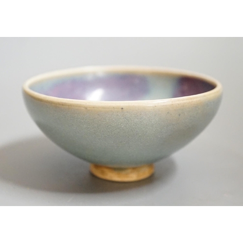 1457 - A Jun type purple splashed bowl, 9.5 cms diameter