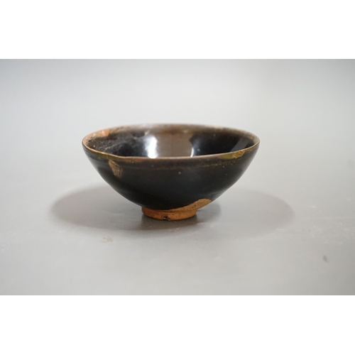 1469 - A Chinese Jian black glazed bowl, probably Song dynasty 10cms diameter