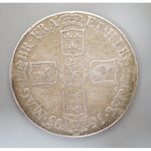 1489 - A William III crown, 1695, F or better