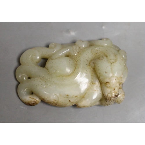 1500 - A large Chinese jade carving of a chilong, Song or later, 10.3cm