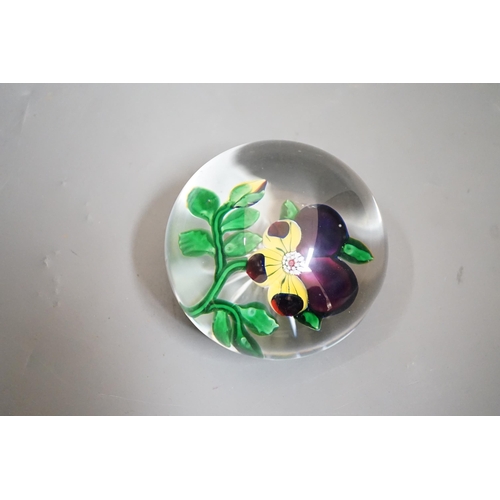 1507 - A 19th century Baccarat Pansy glass paperweight,