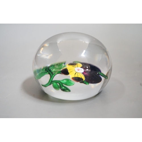 1507 - A 19th century Baccarat Pansy glass paperweight,