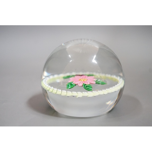 1510 - A Caithness pink camelia glass paperweight, no.94/250