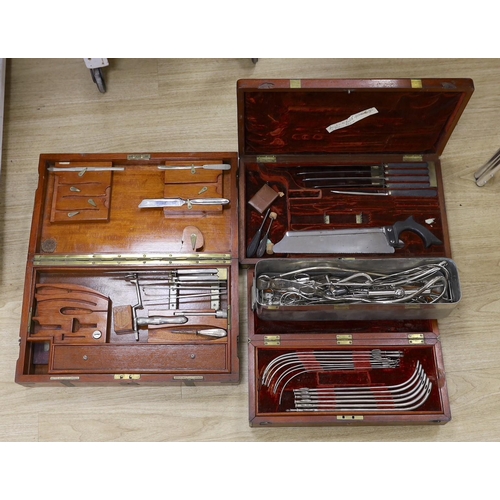 1540 - A 19th century mahogany cased field surgeons set (incomplete), and other field medical equipment, a... 