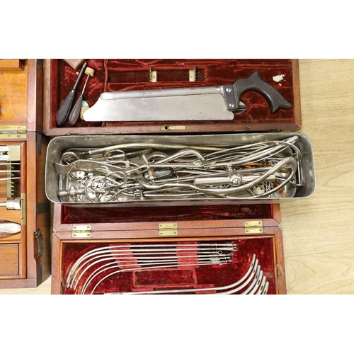 1540 - A 19th century mahogany cased field surgeons set (incomplete), and other field medical equipment, a... 