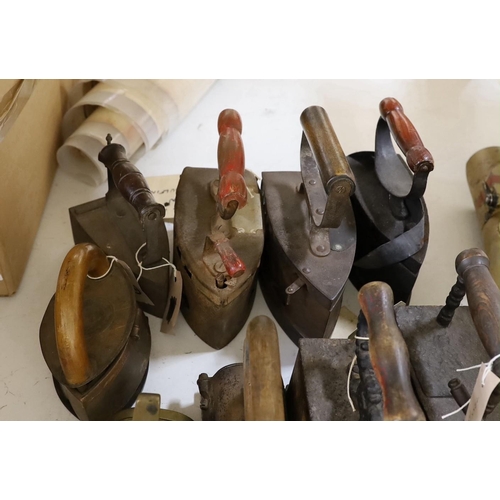 1543 - Nine various slug irons, tallest 22cm