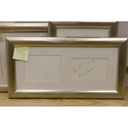 1557 - A collection of mostly framed autographs to include an event card from Elton John, 25 March 1994 sig... 