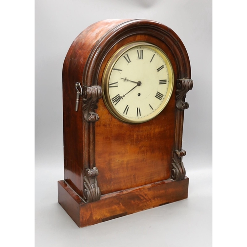 1572 - A Victorian mahogany bracket timepiece, single fusee movement, 42cm high