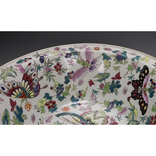 1575 - A Chinese famille rose basin, 41cm diameter