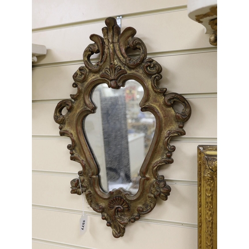 1577 - A girandole mirror and two wall brackets