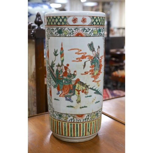 1581 - A Chinese famille verte stick stand, 44cm