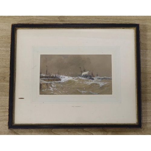 1668 - Thomas Bush Hardy (1842-1897), watercolour, 'Towing in distress', signed, 13.5 x 24cm.