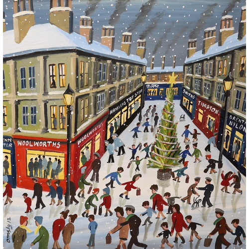 1689 - John Ormsby (b.1969), oil on canvas, 'Christmas Shoppers', signed and dated '12, 60 x 60cm