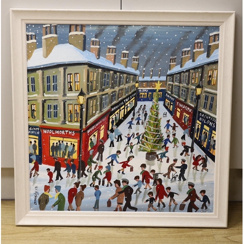 1689 - John Ormsby (b.1969), oil on canvas, 'Christmas Shoppers', signed and dated '12, 60 x 60cm