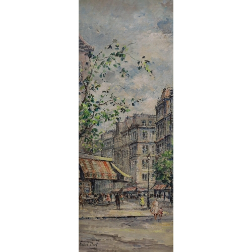 1700 - André Picot (1910-1992), four oils on board, Views of Paris, signed, 76 x 30cm and 30 x 76cm