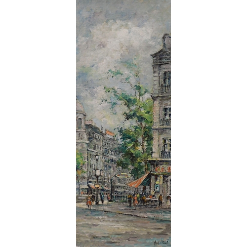 1700 - André Picot (1910-1992), four oils on board, Views of Paris, signed, 76 x 30cm and 30 x 76cm