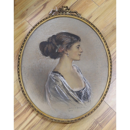 1711 - Herbert H. Gilchrist, pastel, Portrait of a lady, signed and dated 1910, 73 x 61cm