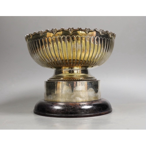 1831 - A modern demi fluted sterling 925 'The Japan Racing Association Trophy' presentation rose bowl, fixe... 