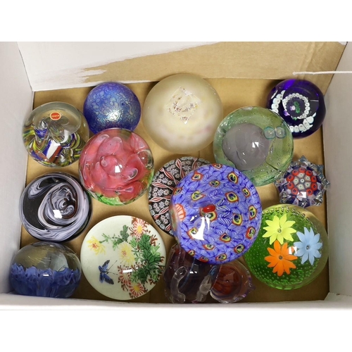 1398 - Fourteen various glass paperweights