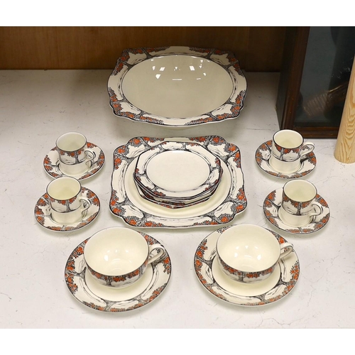 1403 - A Crown Ducal part tea and coffee set of orange tree pattern