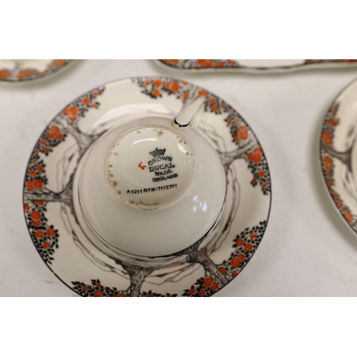 1403 - A Crown Ducal part tea and coffee set of orange tree pattern