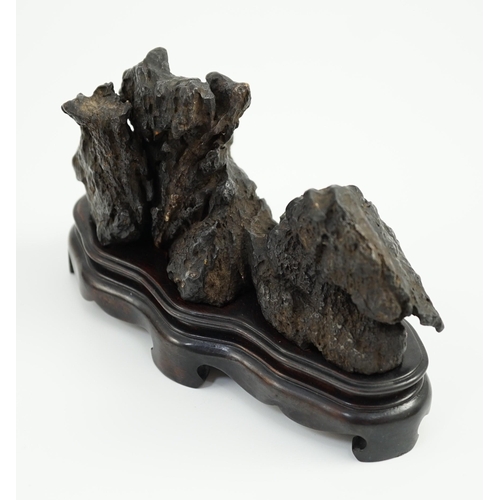 1590 - A Chinese scholar's stone with wood stand