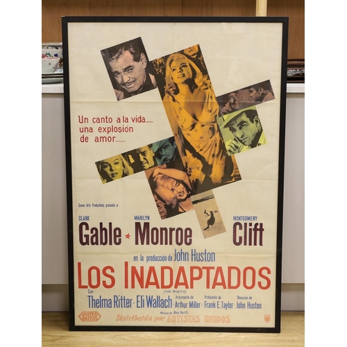 1605 - Clark Gable and Marilyn Monroe - Argentinian one-sheet film poster, The Misfits 1961