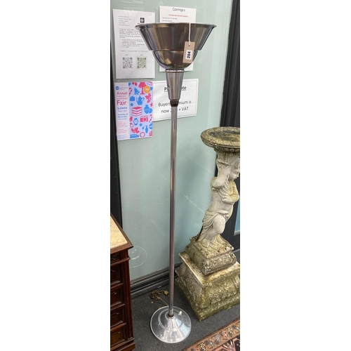 115 - An Art Deco style chrome uplighter, height 169cm