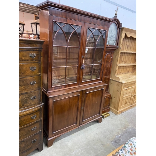 12 - A Victorian mahogany bookcase, length 120cm, depth 45cm, height 201cm