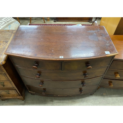 25 - A Regency mahogany bowfront chest, width 104cm, depth 54cm, height 96cm