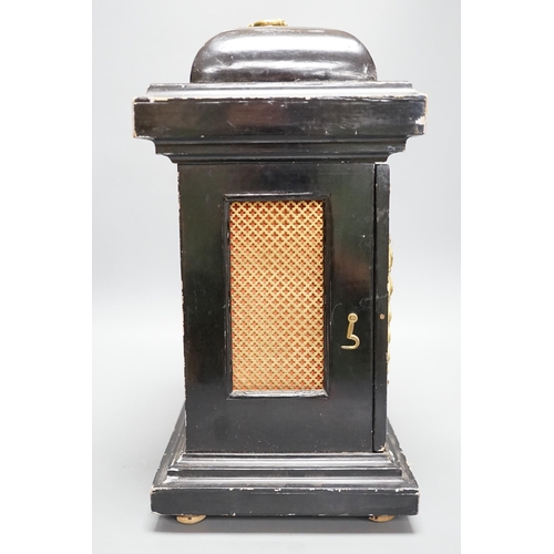 272 - An ebonised bracket clock, 40cm