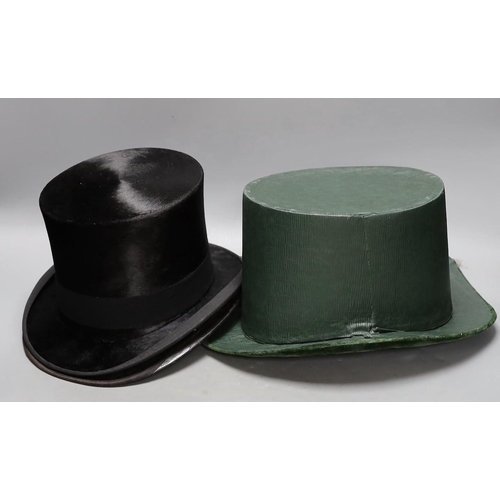 274 - A top hat by Wodrow of London, together with an opera hat