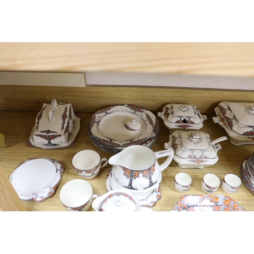 281 - A large quantity of Crown Ducal Orange Tree pattern tea, coffee and dinner wares