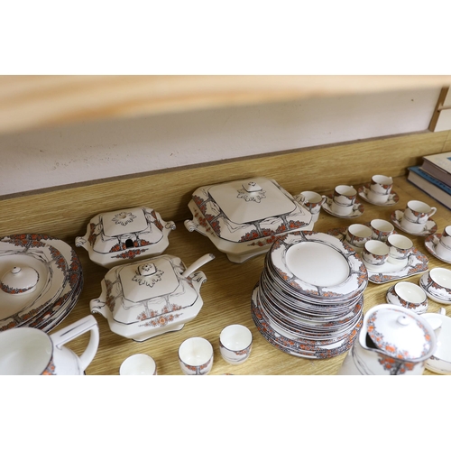 281 - A large quantity of Crown Ducal Orange Tree pattern tea, coffee and dinner wares