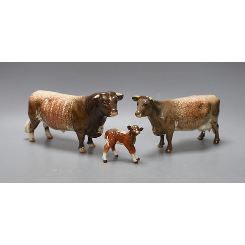 340 - A Beswick Lord Oxford model of a bull, cow and calf