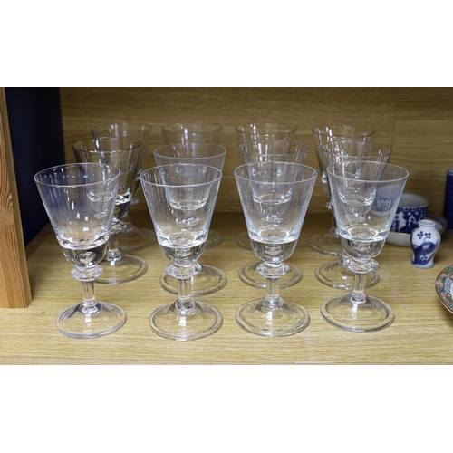 352 - Set of twelve 1970s Norwegian Hadeland wine goblets. 17.5cm tall