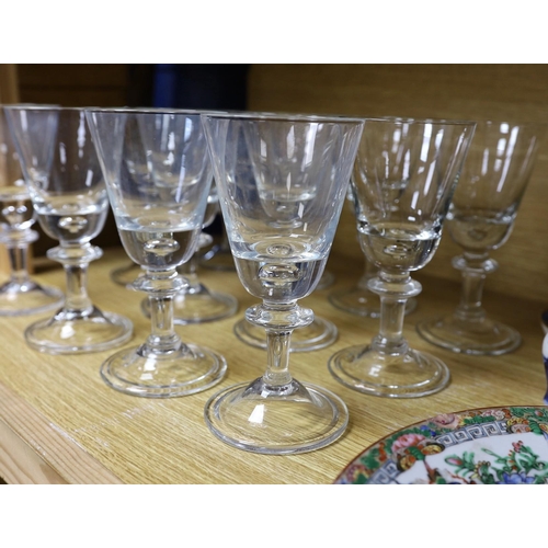 352 - Set of twelve 1970s Norwegian Hadeland wine goblets. 17.5cm tall