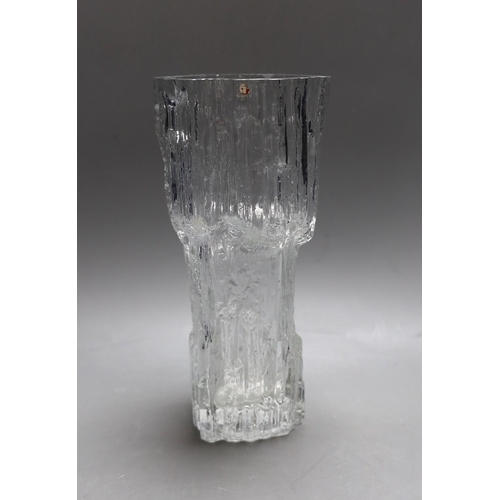 356 - A Tapio Wirkkala clear glass art vase by Iittala Glass, Finland, etched signature marks to base. 24c... 