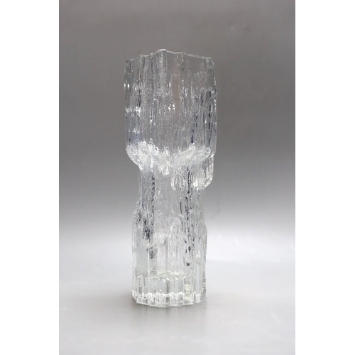 356 - A Tapio Wirkkala clear glass art vase by Iittala Glass, Finland, etched signature marks to base. 24c... 