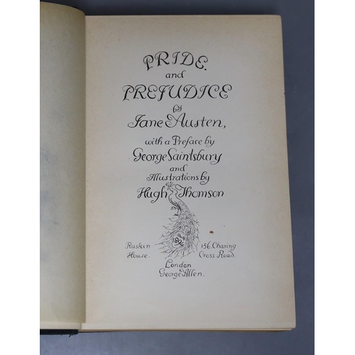 364 - ° ° Austen, Jane - Pride and Prejudice, Peacock edition, illustrated by Hugh Thomson, 8vo, origi... 