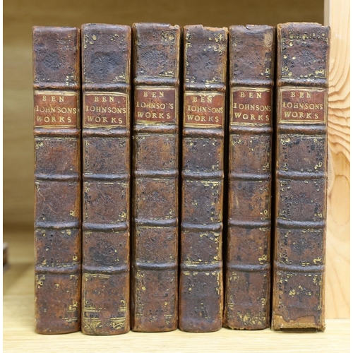 366 - ° ° Johnson, Ben - The Works of Ben. Johnson, 6 vols, 8vo, blind panelled calf, with 12 engraved pla... 