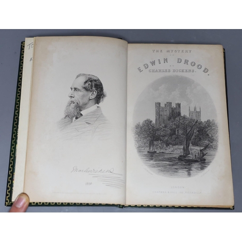 370 - ° ° Dickens, Charles - The Mystery of Edwin Drood, 1st edition, rebound black calf gilt, Chapman and... 