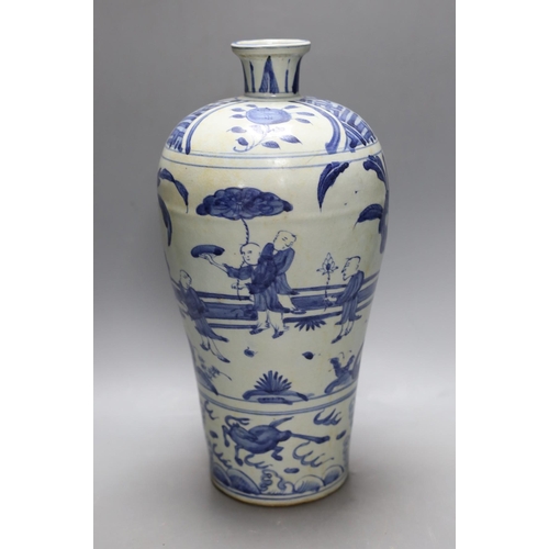 405 - A large Chinese baluster vase, 33cm tall