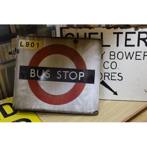 416 - An Air Raid Shelter enamel sign, 61 x 77cm, and four other signs